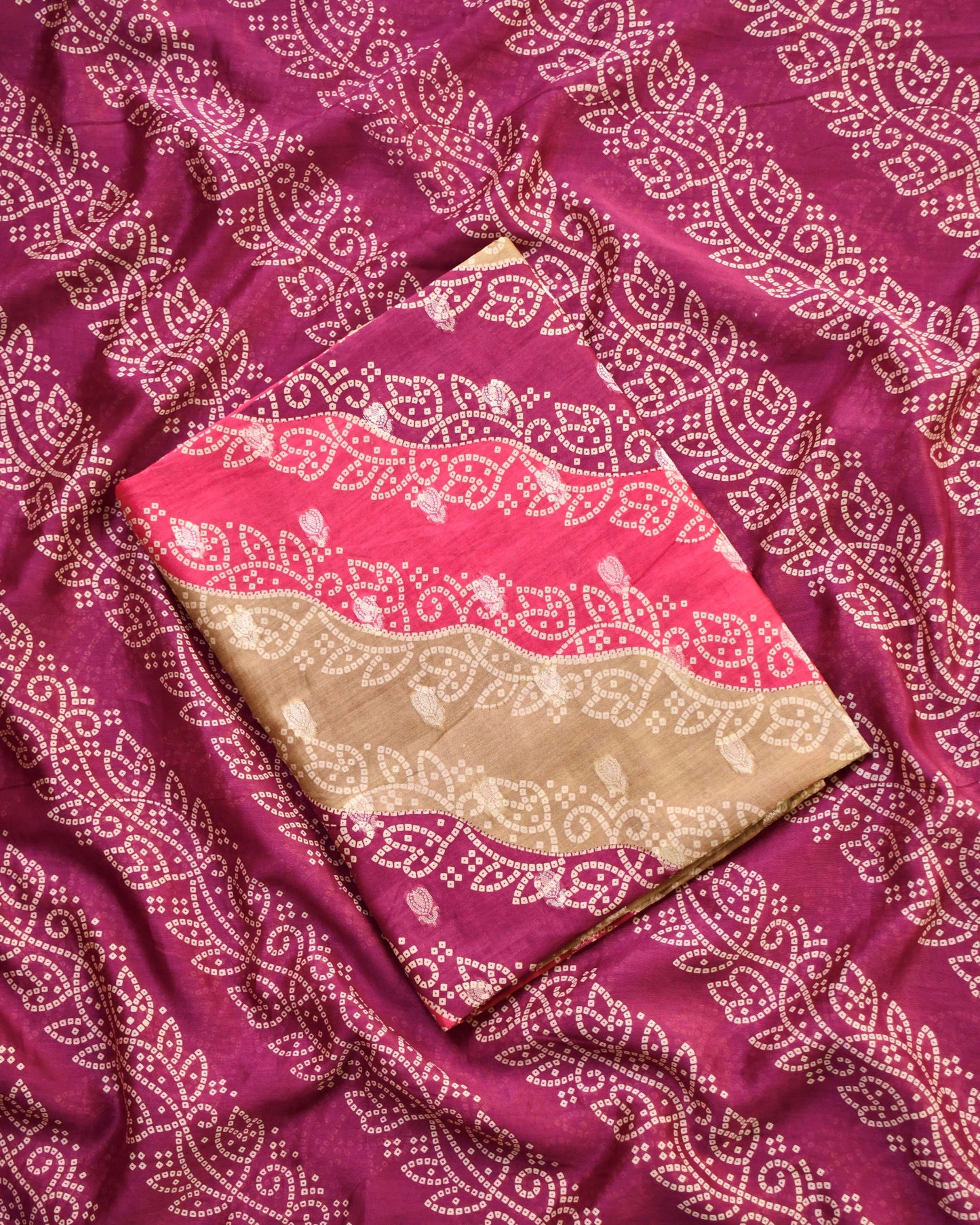 Pure Maheshwari Silk Zari Work Unstitched Suit