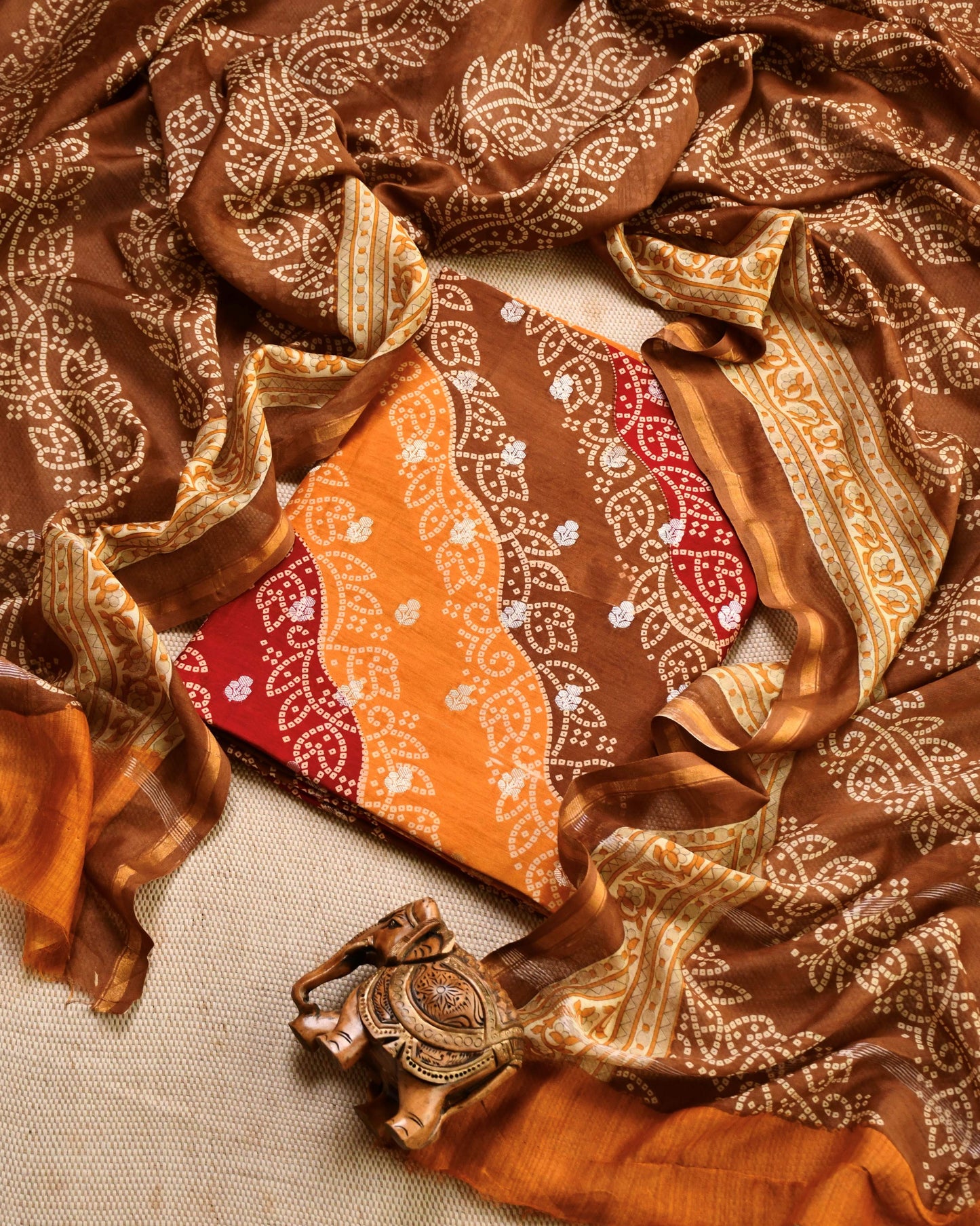 Pure Maheshwari Silk Zari Work Unstitched Suit