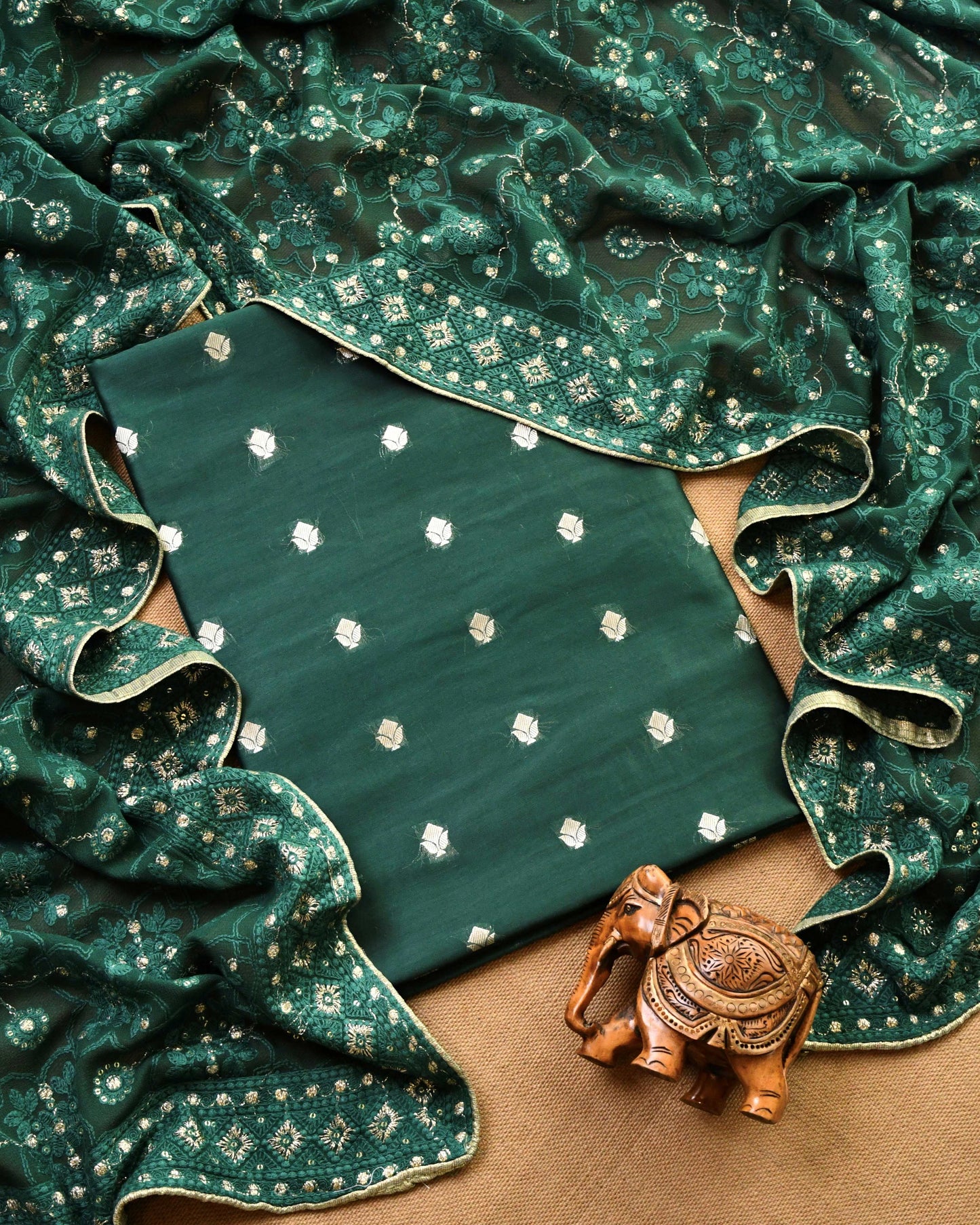 Pure Banarasi Silk Unstitched Suit