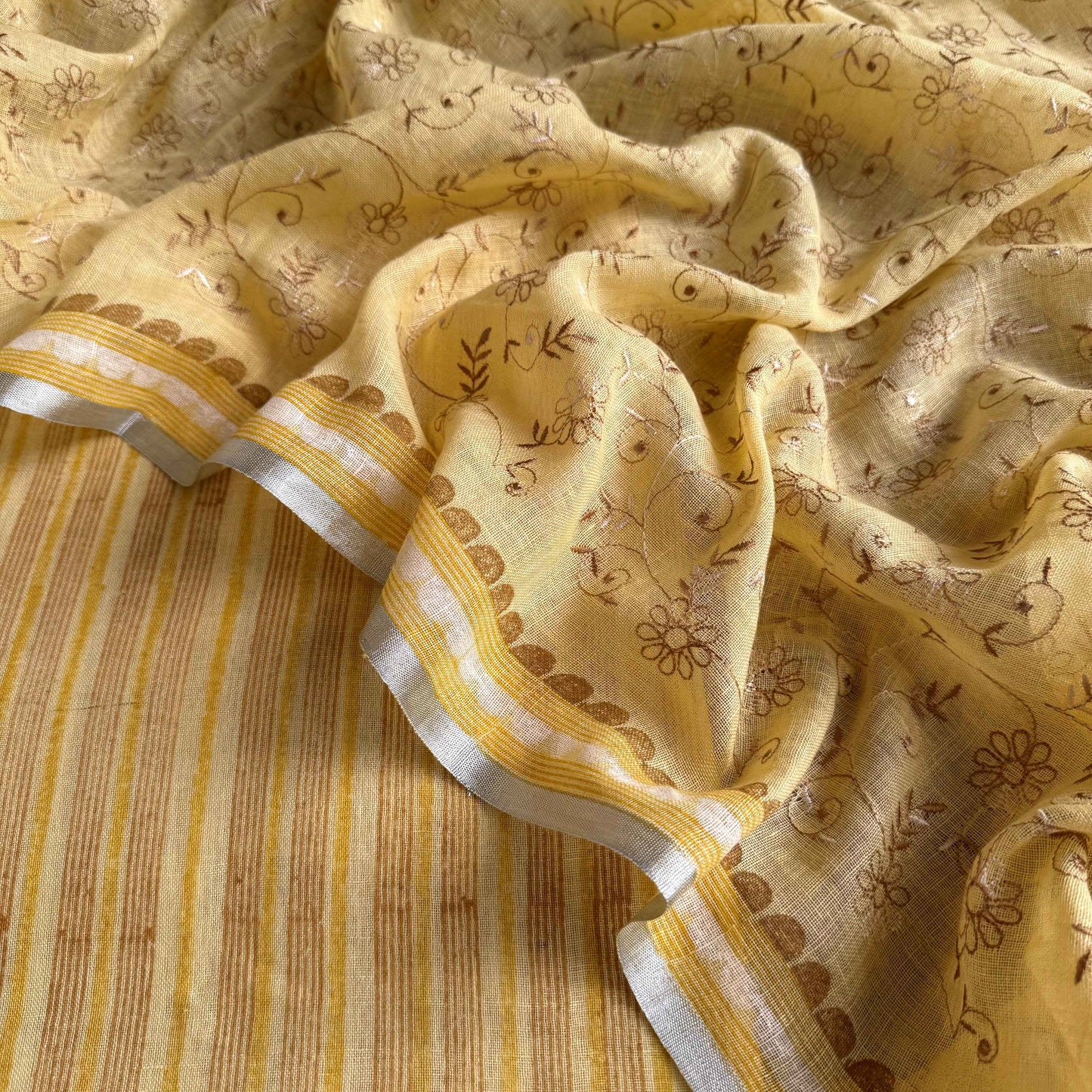 Pure Linen Embroidered Unstitched Suit