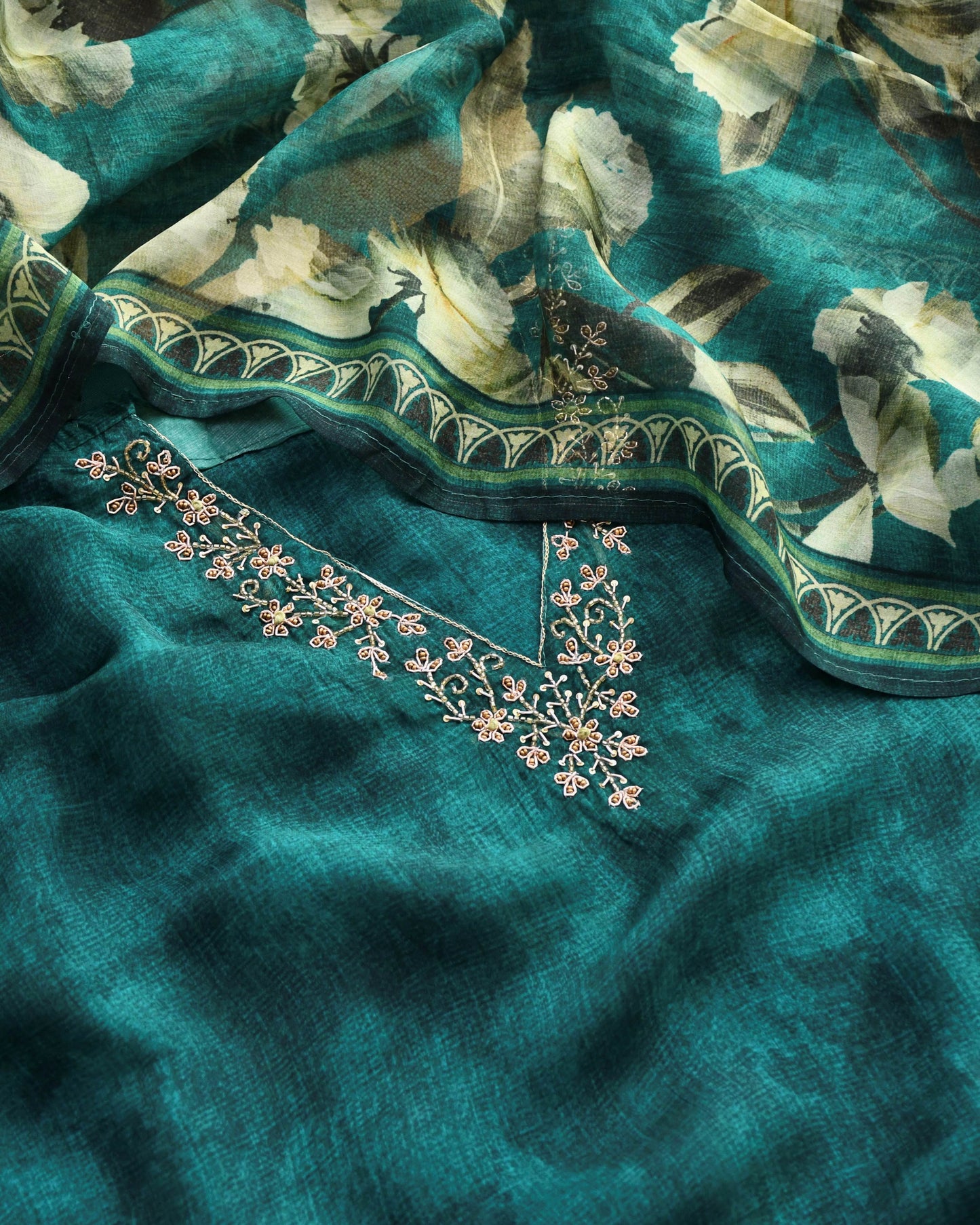 Pure Organza Unstitched Suit