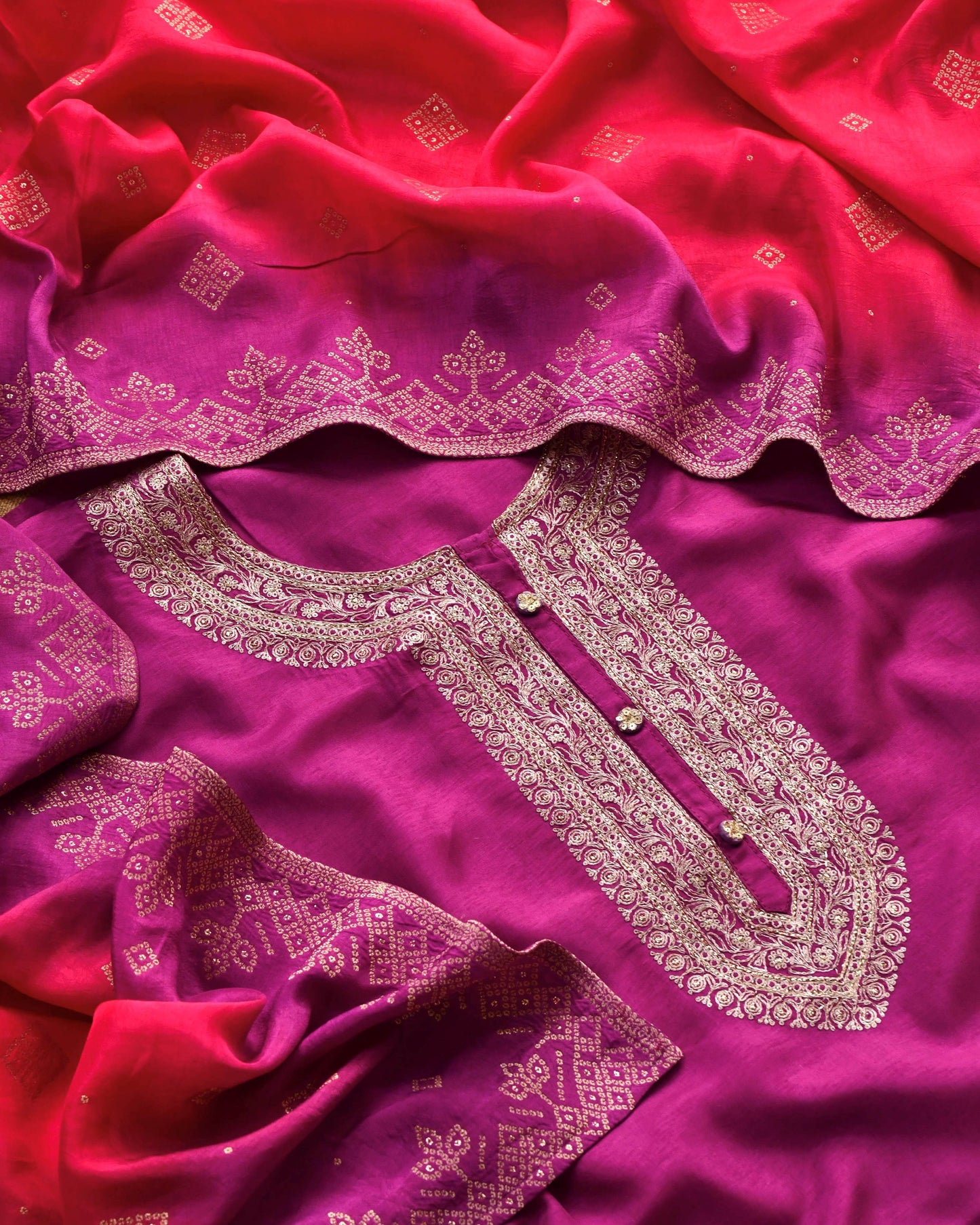 Pure Chanderi Silk Unstitched suit