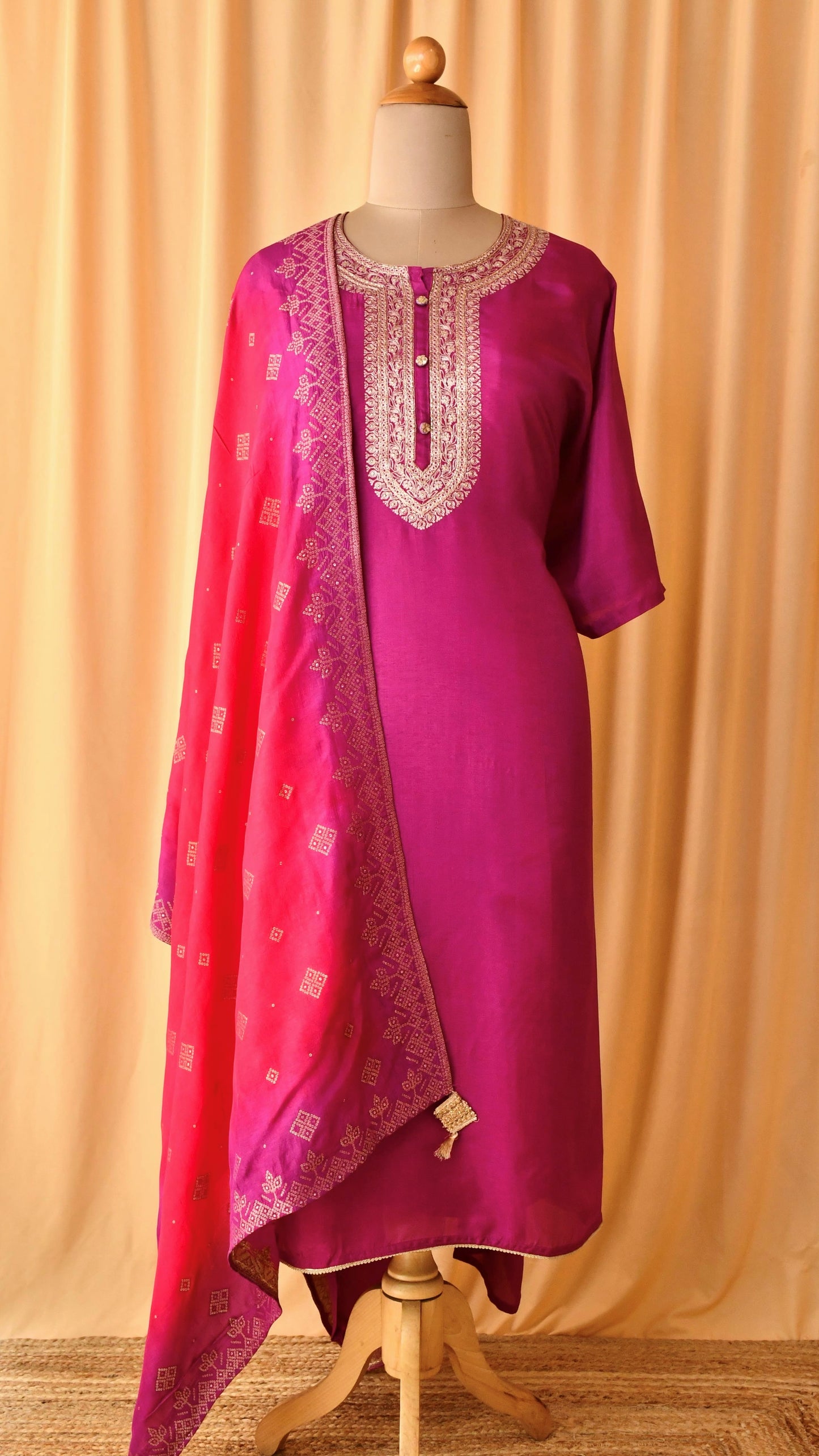 Pure Chanderi Silk Unstitched suit