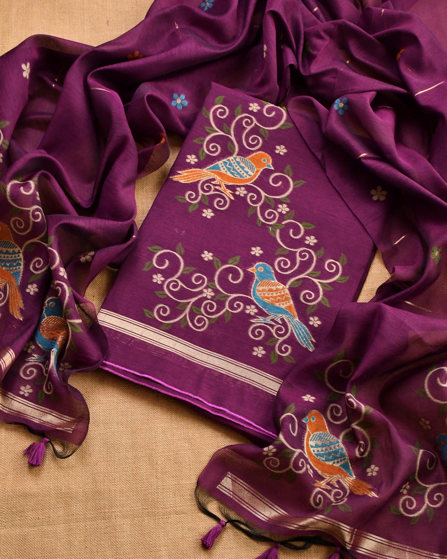 Jamdani Weaving Unstitched Suit Set