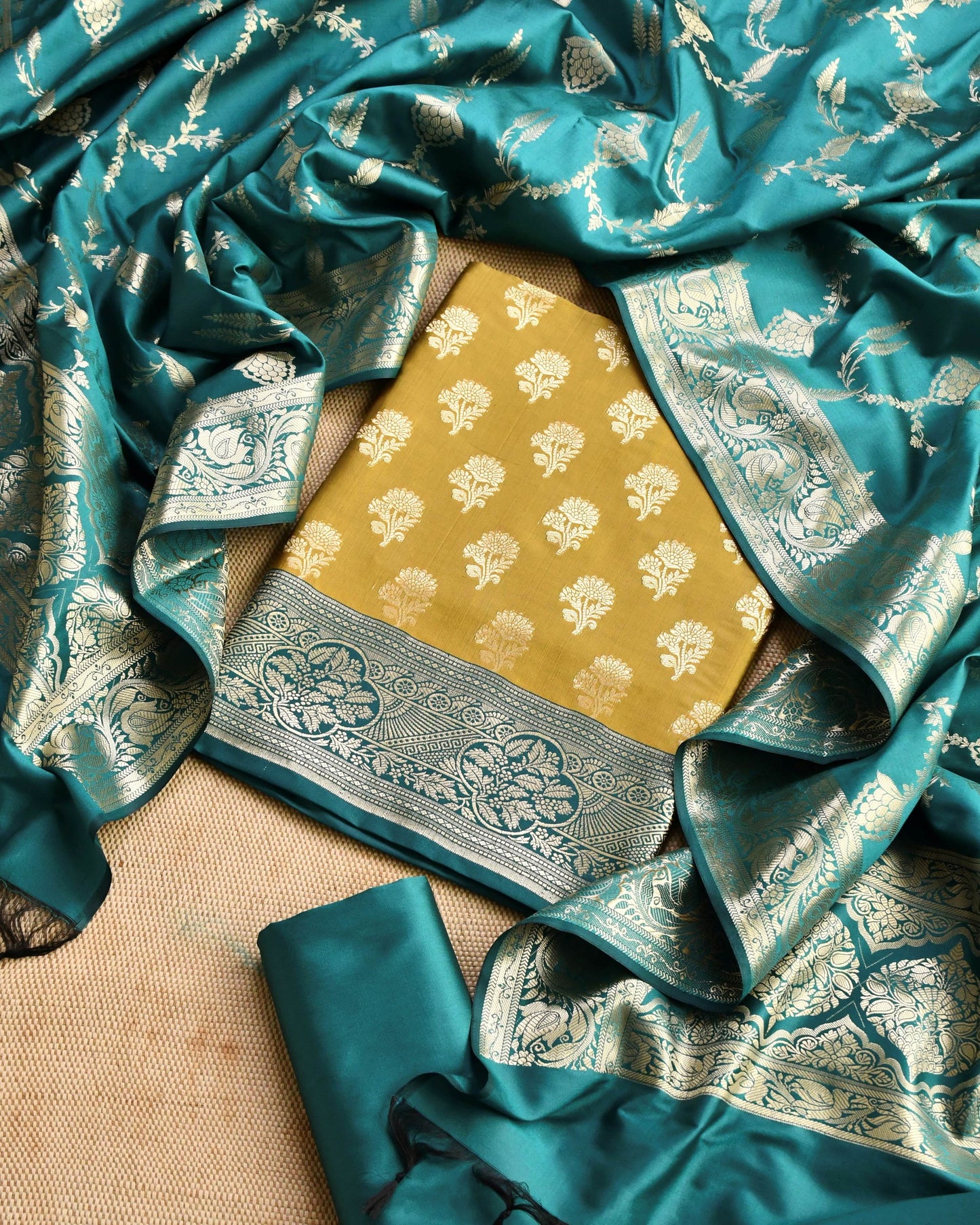 Banarasi Silk Unstitched Suit