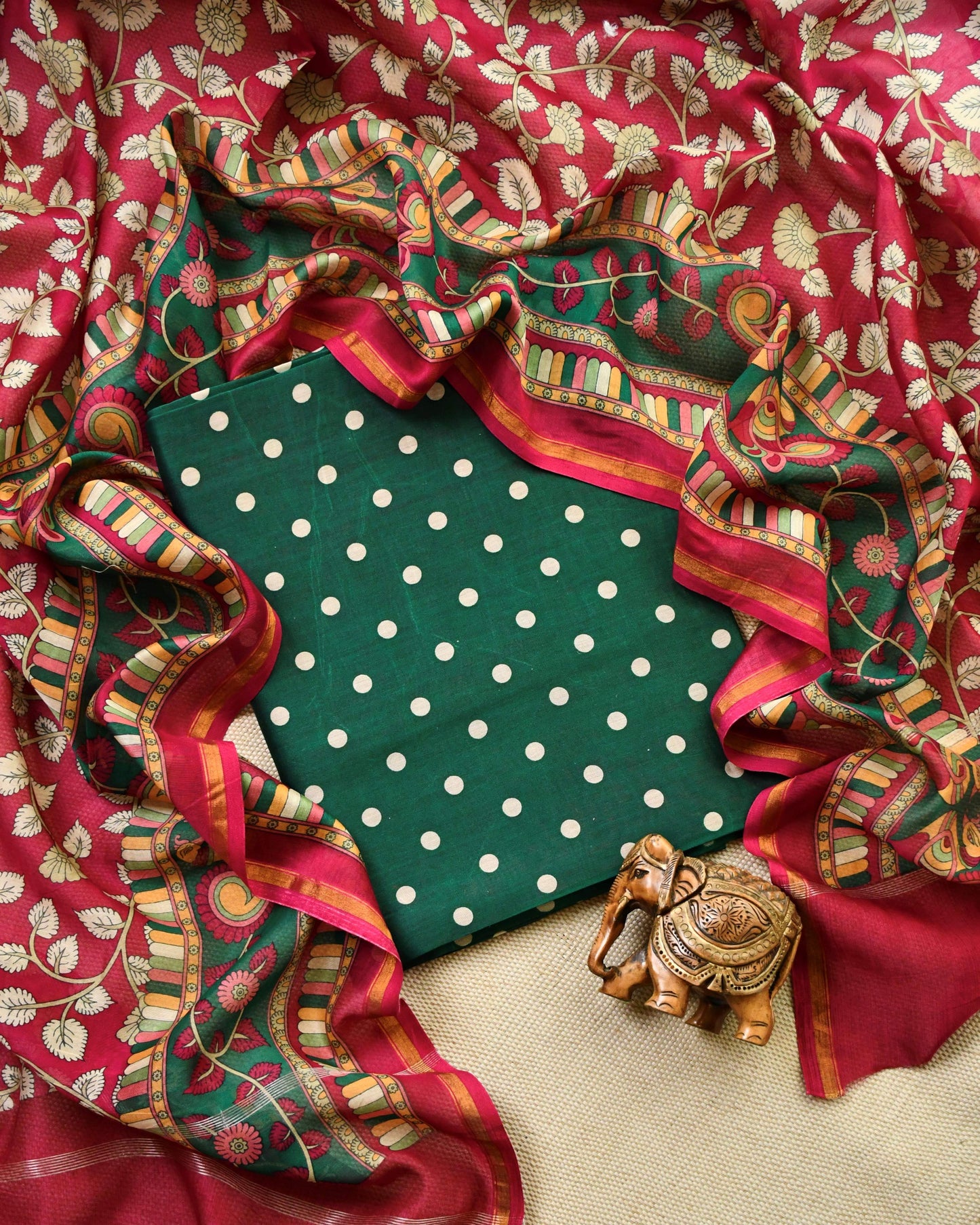 Pure Maheshwari silk Unstitched Suit