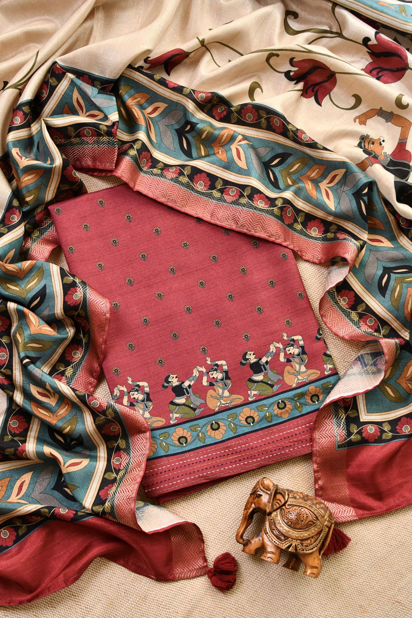 Pure Tussar Silk Unstitched Suit