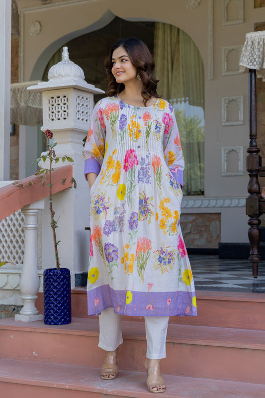 Kurta With Pants Suit Set - Set Of 2