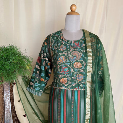 Kalamkari Chanderi Silk Readymade Suit Set