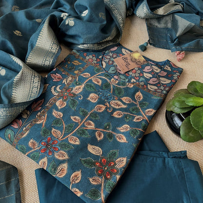 Kalamkari Chanderi Silk Readymade Suit Set