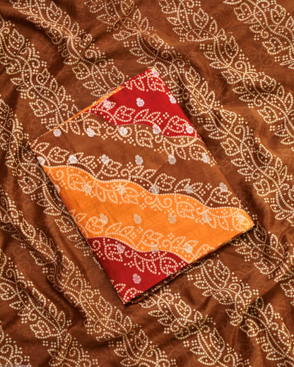 Pure Maheshwari Silk Zari Work Unstitched Suit