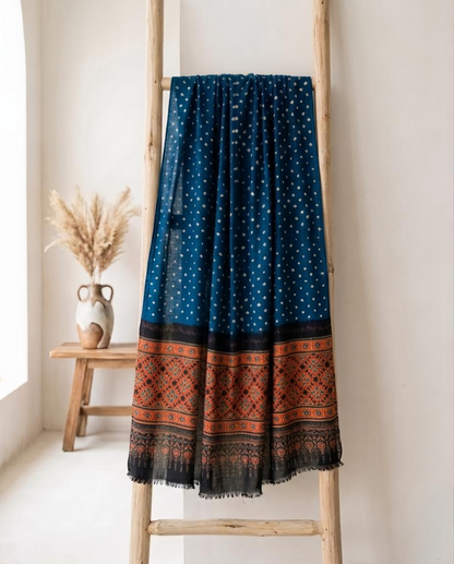 Premium Modal Silk Ajrakh Bandhej Dupatta – Handcrafted Artisanal Dupatta
