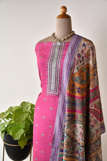 Pure Modal Silk unstitched Suit