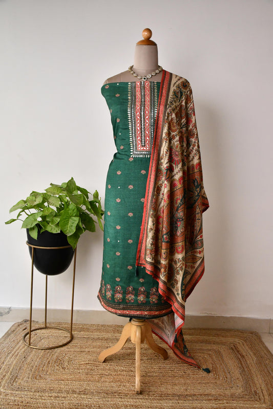 Pure Modal Silk unstitched Suit