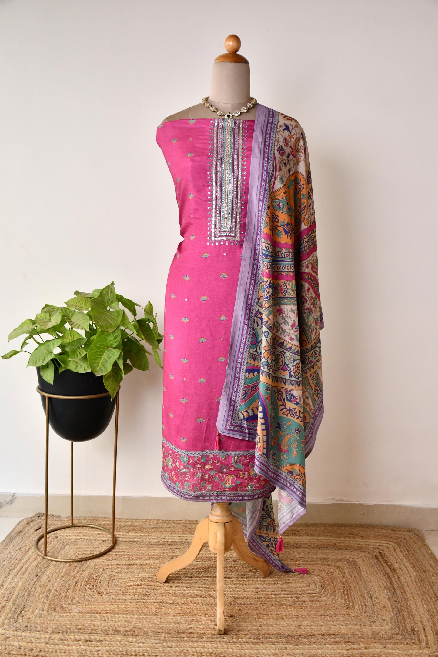 Pure Modal Silk unstitched Suit