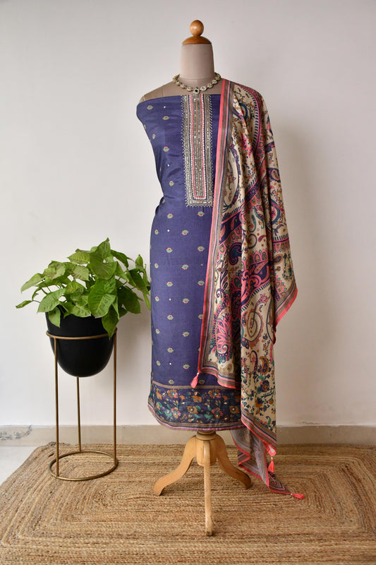 Pure Modal Silk unstitched Suit
