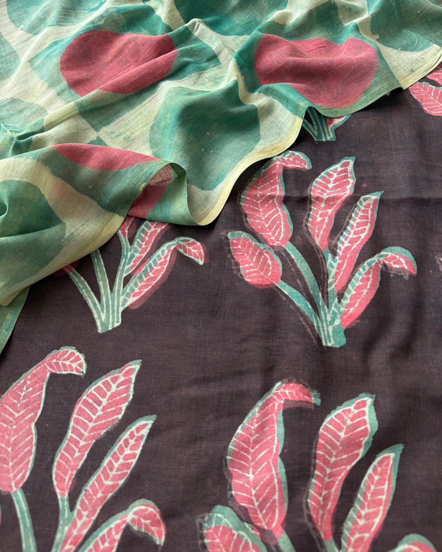 Natural Pomegranate Dye Premium Cotton Unstitched Suit Set