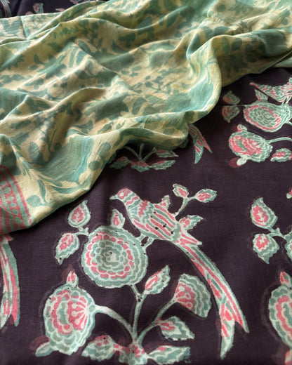 Natural Pomegranate Dye Premium Cotton Unstitched Suit Set