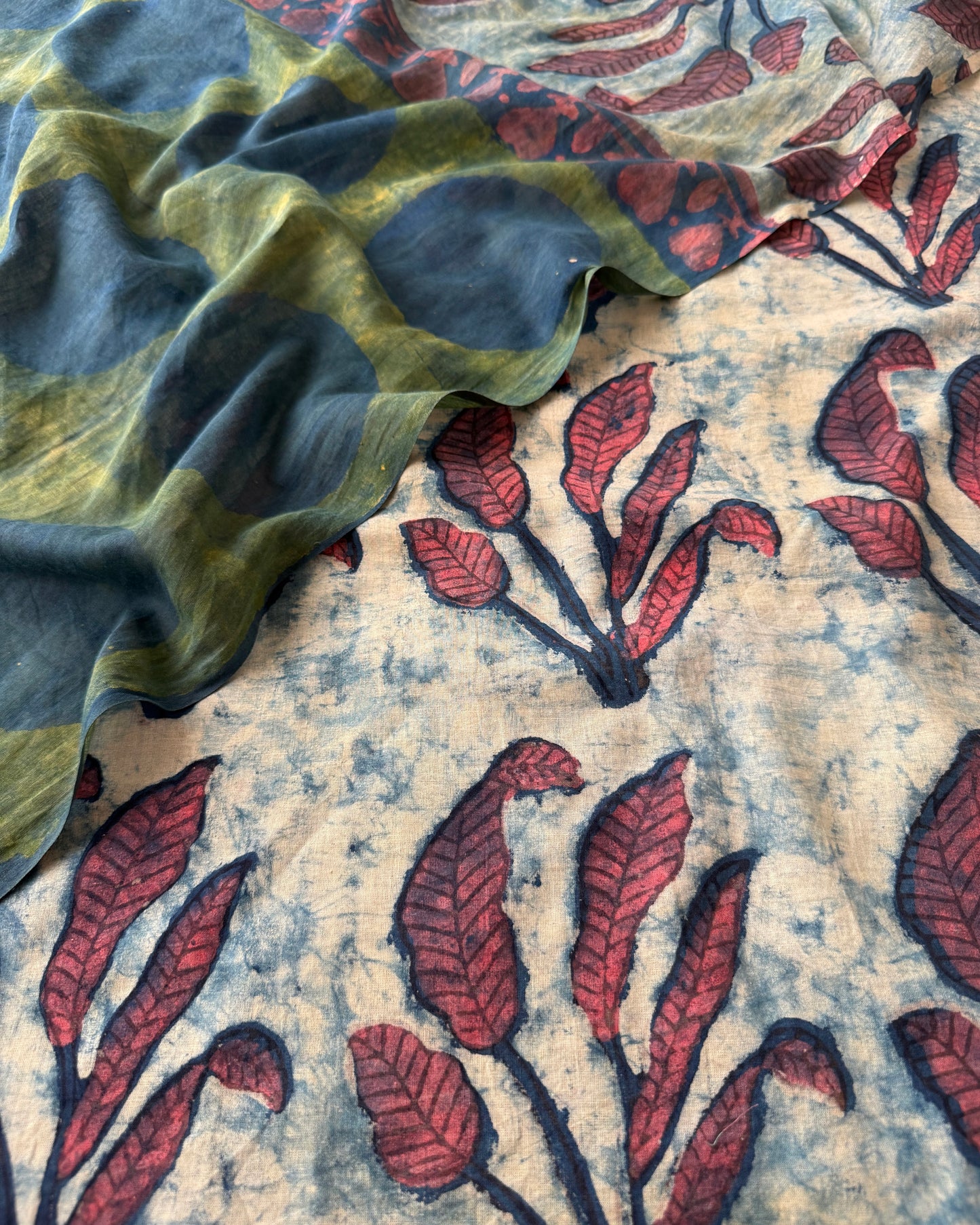 Natural Pomegranate Dye Premium Cotton Unstitched Suit Set