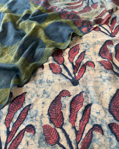 Natural Pomegranate Dye Premium Cotton Unstitched Suit Set
