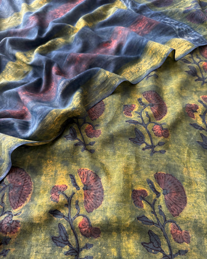 Natural Pomegranate Dye Premium Cotton Unstitched Suit Set
