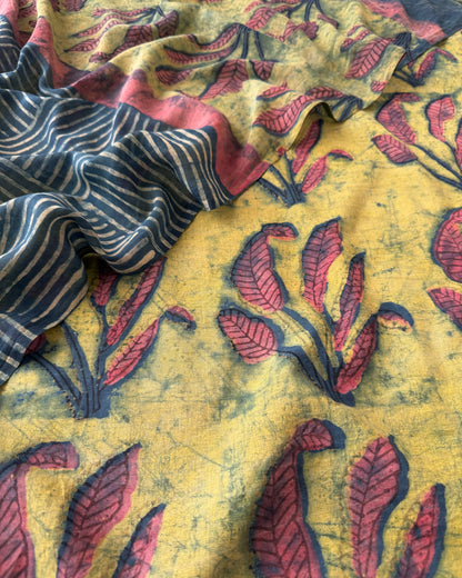 Natural Pomegranate Dye Premium Cotton Unstitched Suit Set