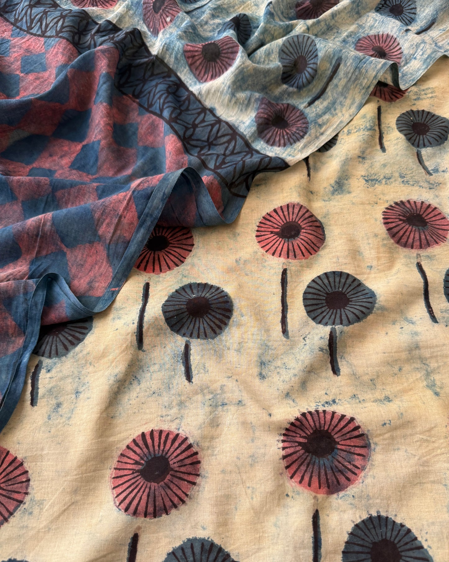 Natural Pomegranate Dye Premium Cotton Unstitched Suit Set