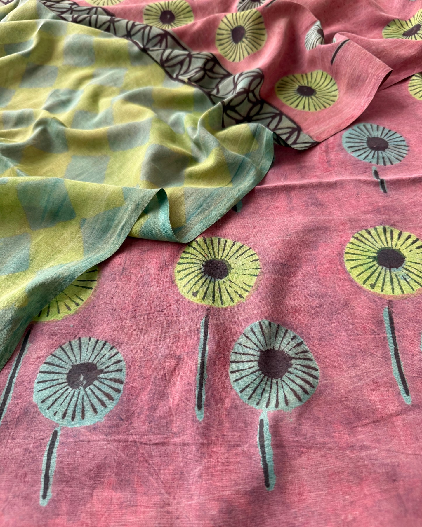 Natural Pomegranate Dye Premium Cotton Unstitched Suit Set