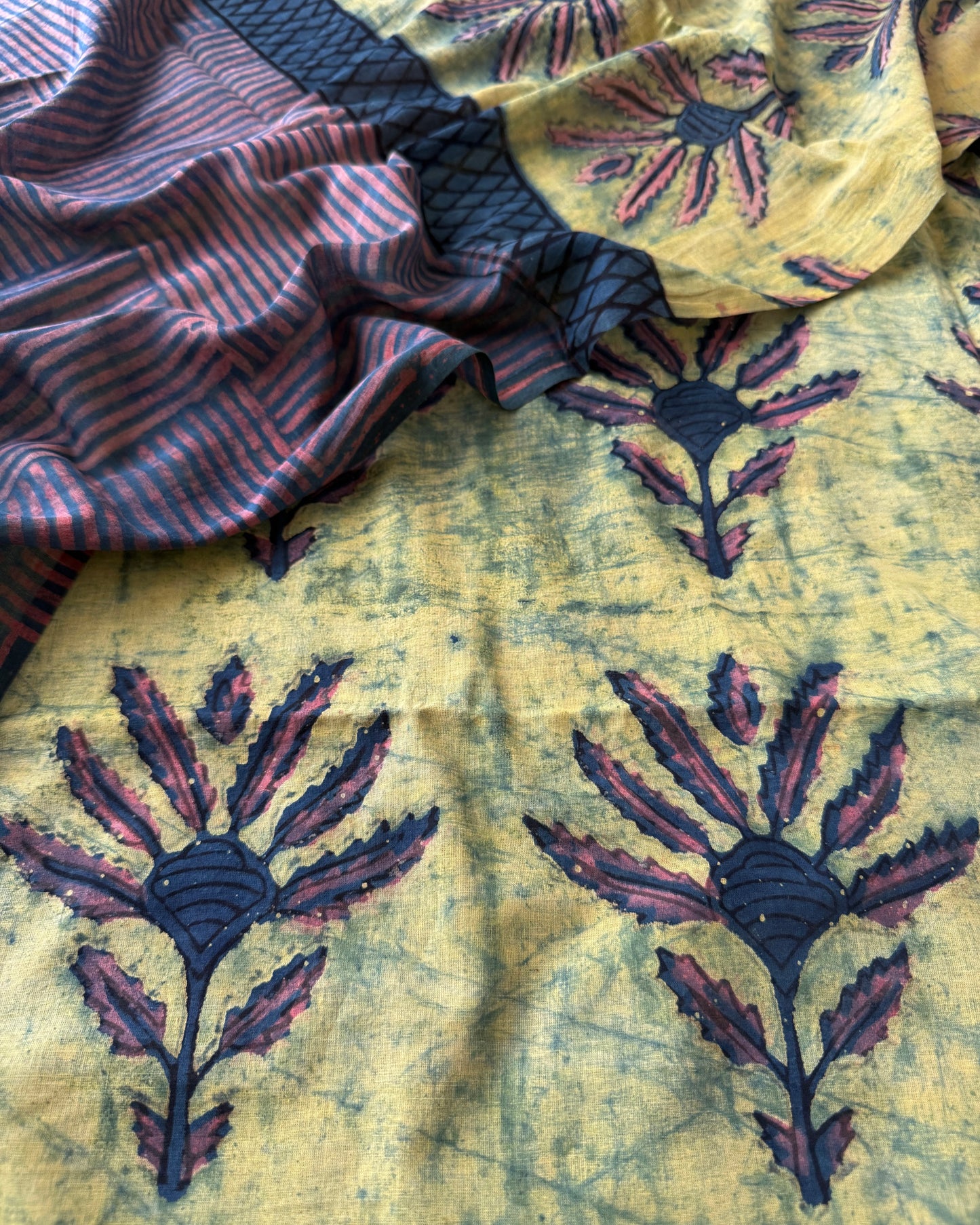 Natural Pomegranate Dye Premium Cotton Unstitched Suit Set