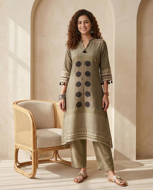 Printed Muslin Ready to Wear 2 Piece Suit Set