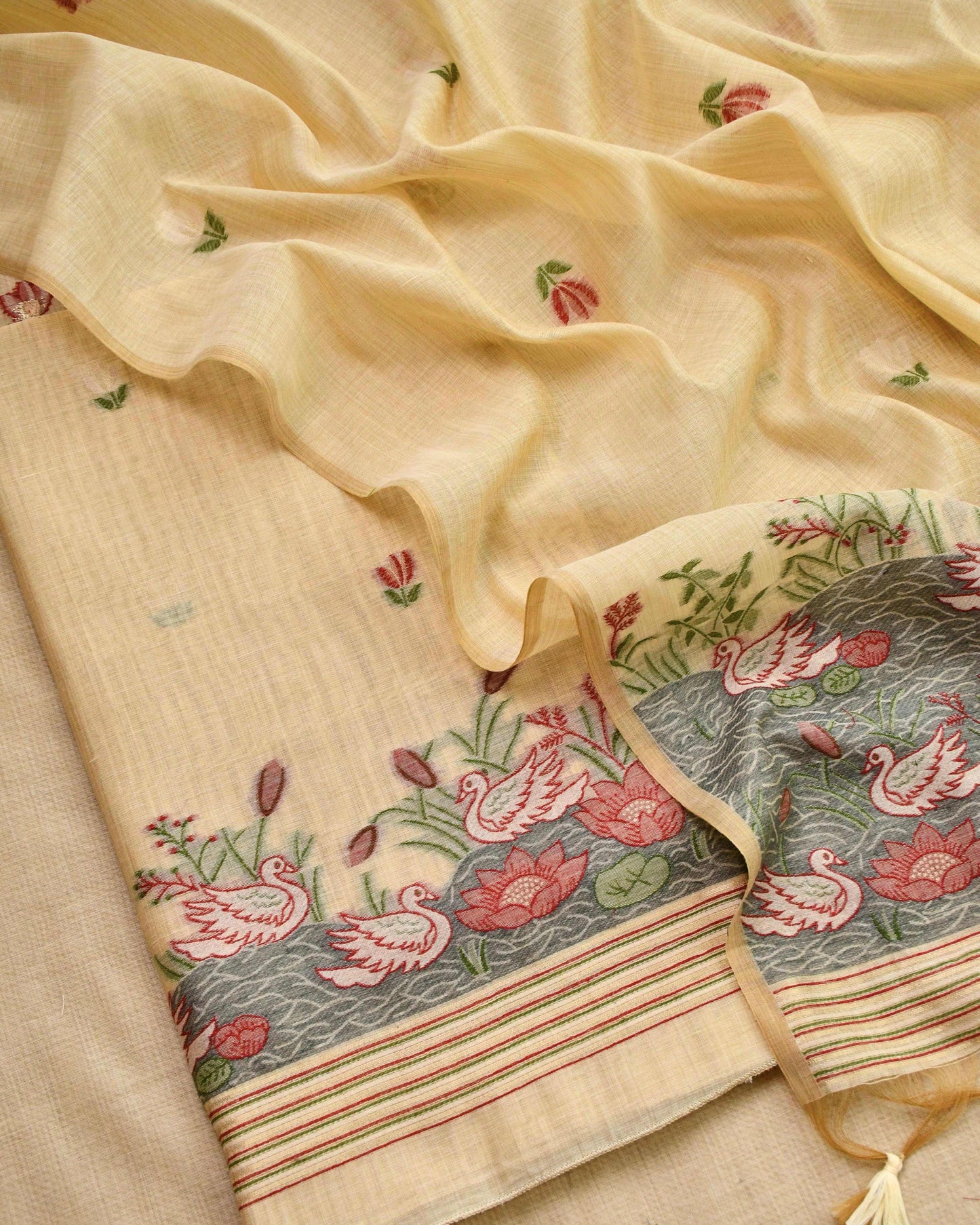 Exquisite Jamdani Handwoven Unstitched Suit Sets | Pastel Collection