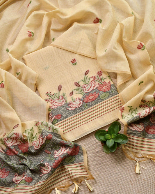 Exquisite Jamdani Handwoven Unstitched Suit Sets | Pastel Collection