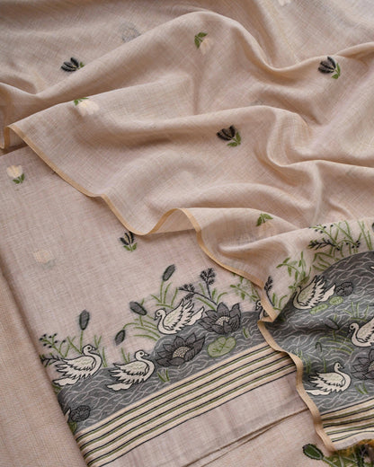 Exquisite Jamdani Handwoven Unstitched Suit Sets | Pastel Collection
