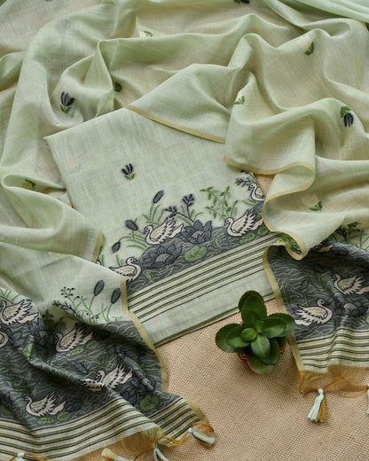 Exquisite Jamdani Handwoven Unstitched Suit Sets | Pastel Collection