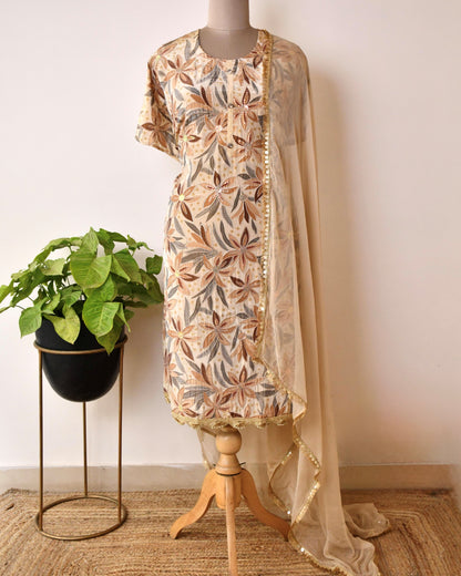 Crepe Silk Sequin Embroidered Unstitched Suit Set