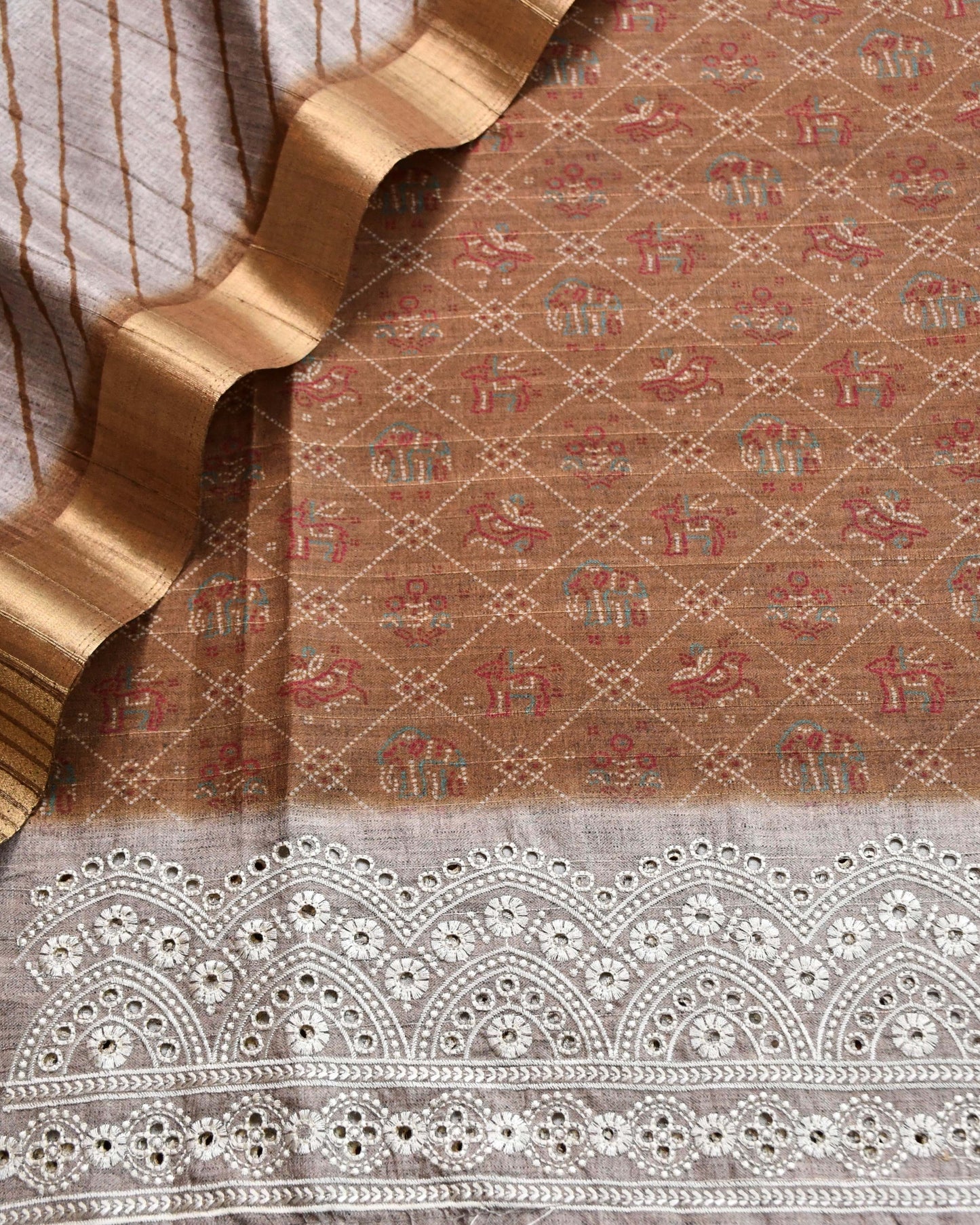 Pure Tussar Silk Unstitched Suit