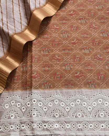 Pure Tussar Silk Unstitched Suit