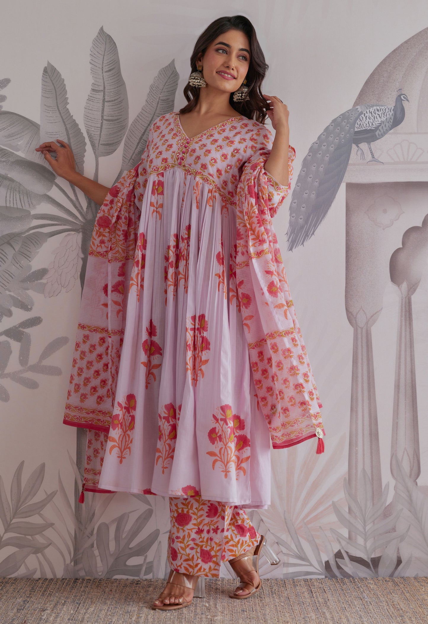 Kurta With Pants Suit Set With Dupatta - Set Of 3