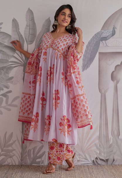 Kurta With Pants Suit Set With Dupatta - Set Of 3