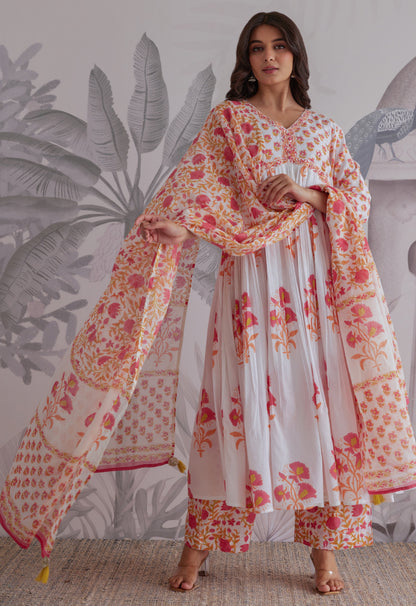 Kurta With Pants Suit Set With Dupatta - Set Of 3