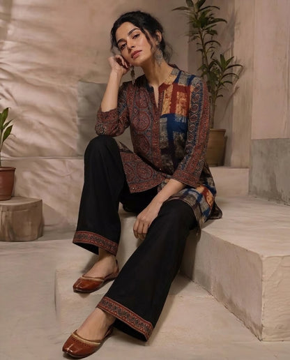 Modal Muslin Printed Kurta with Pant Set – 2 Piece