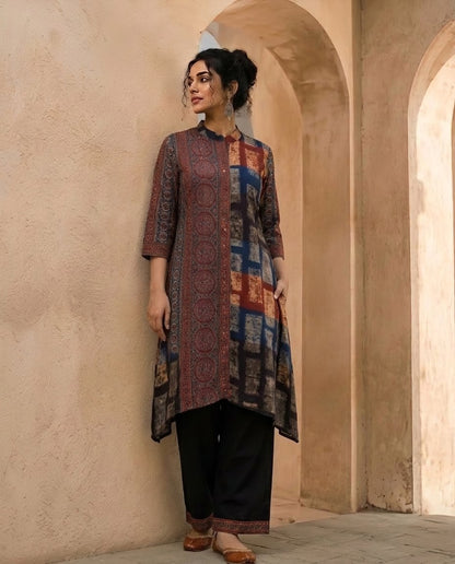 Modal Muslin Printed Kurta with Pant Set – 2 Piece