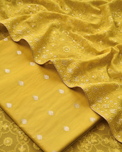 Pure  Banarasi Silk Unstitched Suit
