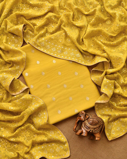 Pure  Banarasi Silk Unstitched Suit