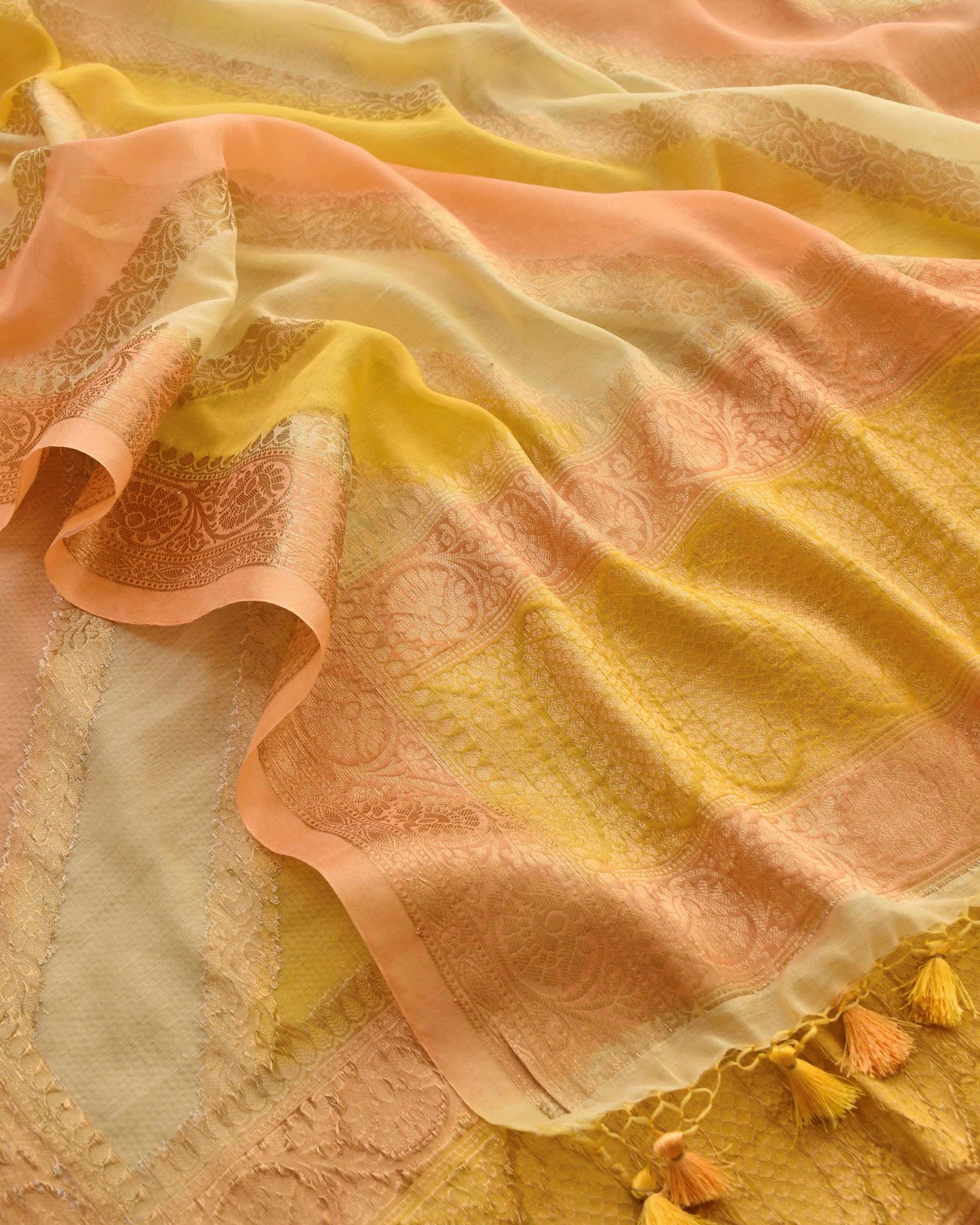 Luxury Banarasi Chanderi Silk Unstitched Suit Set with Zari  Weave