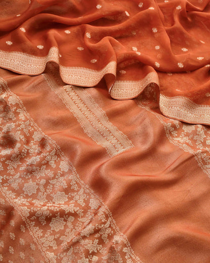 Handloom  Tanchoi silk Unstitched Suit Material with Fine Zari Weaving
