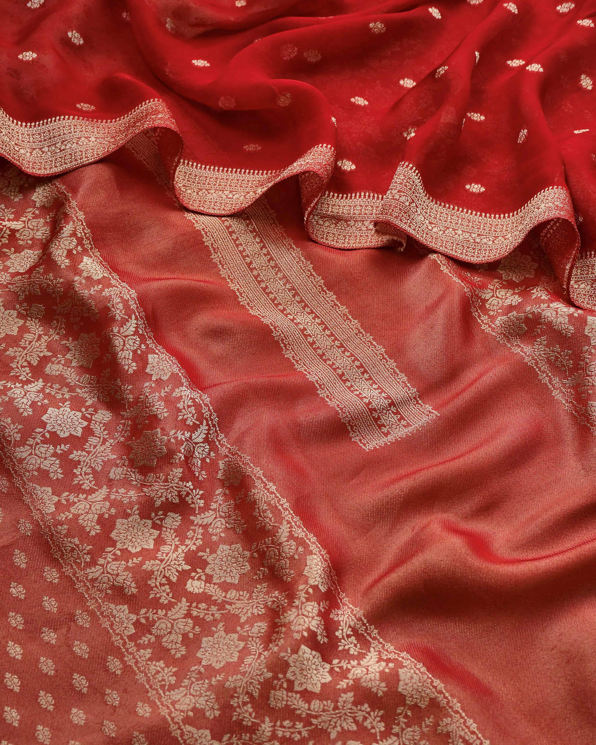 Handloom  Tanchoi silk Unstitched Suit Material with Fine Zari Weaving