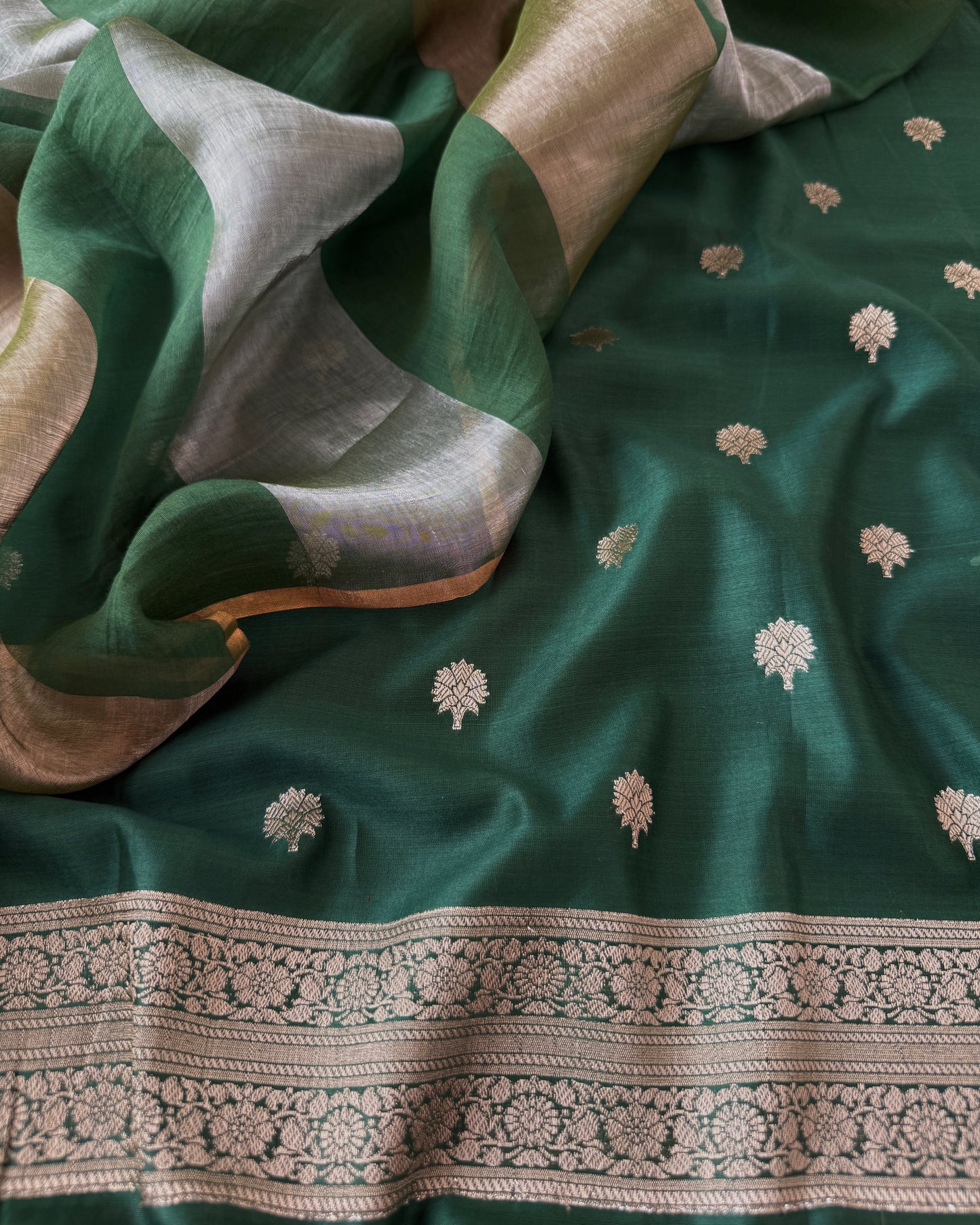 Premium Banarasi Silk Zari Work Unstitched Suit Set with Dupatta