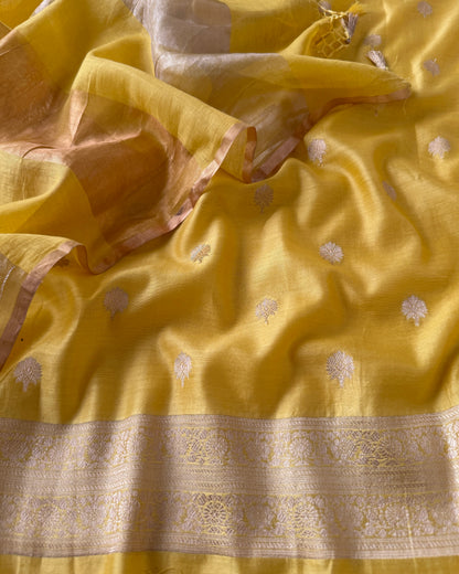 Premium Banarasi Silk Zari Work Unstitched Suit Set with Dupatta