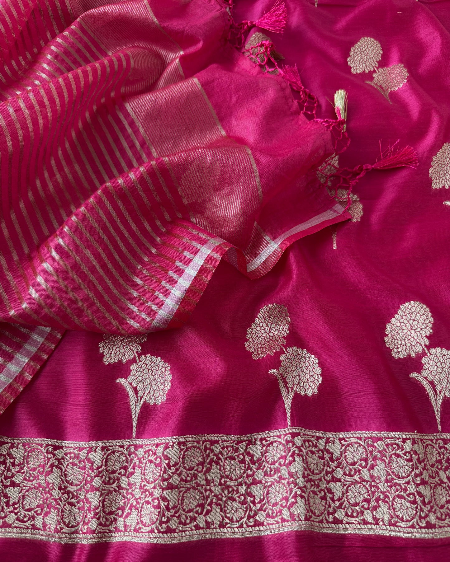 Premium Banarasi Silk Zari Work Unstitched Suit Set with Dupatta